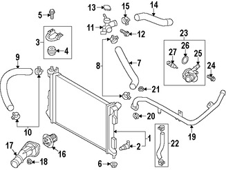 Foto de Brida de entrada del refrigerante del motor Original para Kia Forte Koup Kia Forte5 Hyundai Veloster Marca HYUNDAI Nmero de Parte 256002B700