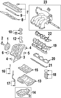 Foto de Empacadura del Mltiple de Admisin Original para Kia Sorento Kia Sedona Hyundai Azera Hyundai Entourage Hyundai Veracruz Hyundai Santa Fe Marca HYUNDAI Parte #292153C301