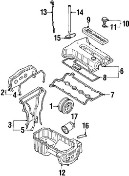 Foto de Empacadura de Tapa de Aceite del Motor Original para Kia Sephia Kia Spectra Kia Sorento Kia Optima Marca HYUNDAI Nmero de Parte 2650238000