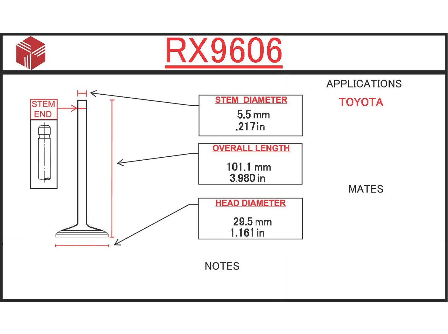 Foto de Vlvula de Escape del Motor para Toyota RAV4 2007 Marca ITM Nmero de Parte RX9606