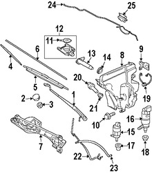 Foto de Ojal Bomba de limpia parabrisas Original para Jaguar XJ8 2008 2009 Jaguar XJR 2008 2009 Jaguar Super V8 2008 2009 Marca JAGUAR Nmero de Parte C2C36143