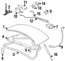 Foto de Tapa del maletero Original para Jaguar XK8 Jaguar XKR Marca JAGUAR Nmero de Parte FJE3019HA