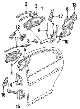 Foto de Refuerzo de Manija Exterior de la Puerta Original para Jaguar S-Type Marca JAGUAR Nmero de Parte XR817370