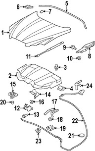 Foto de Bisagra del capo Original para Jaguar XF Jaguar XFR Jaguar XFR-S Marca JAGUAR Nmero de Parte C2Z23424