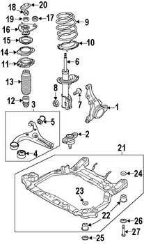 Foto de Soporte / Compacto del motor Original para Hyundai Accent Kia Rio Kia Rio5 Marca KIA Nmero de Parte 624001G010