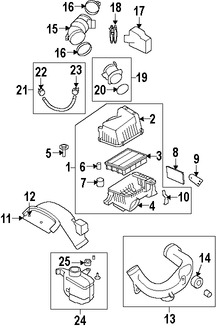 Foto de Arandela de la carcasa del filtro de aire Original para Hyundai Kia Marca KIA Nmero de Parte 281603K200