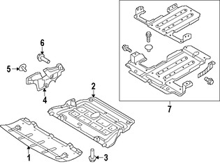 Foto de Guardasalpicaduras del soporte del radiador Original para Hyundai Genesis Hyundai Equus Kia K900 Marca KIA Nmero de Parte 291303M550