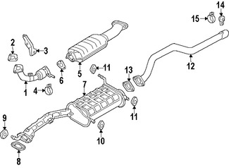 Foto de Tubo del escape Original para Kia Sportage Marca KIA Nmero de Parte 0K03Y40700C