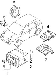 Foto de Perilla de Radio Original para Kia Sportage 2005 2006 2007 2008 2009 2010 Marca KIA Nmero de Parte 961441F400