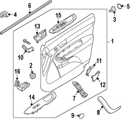 Foto de Panel Interior de Puerta Original para Kia Sorento 2011 2012 Marca KIA Nmero de Parte 823011U150AL7