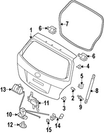 Foto de Puerta Trasera Original para Kia Rio5 2006 2007 2008 2009 2010 2011 Marca KIA Nmero de Parte 737001G210