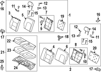 Foto de Panel posterior de Asiento Original para Kia Rio 2012 2013 2014 2015 2016 2017 Marca KIA Nmero de Parte 894911WAB0