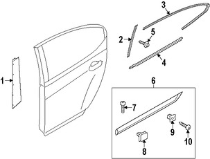 Foto de Moldura de Puerta Original para Kia Cadenza 2014 2015 2016 Marca KIA Nmero de Parte 877213R110