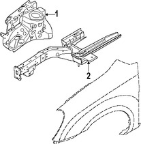 Foto de Conjunto de proteccion del guardafangos Original para Kia Rondo 2007 2008 Marca KIA Nmero de Parte 645021D100