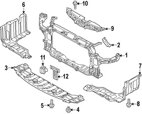 Foto de Guardasalpicaduras del soporte del radiador Original para Kia Forte Kia Forte Koup Kia Forte5 Marca KIA Nmero de Parte 29110A7000