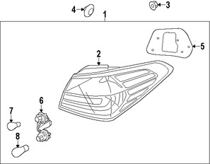 Foto de Zcalo de Luz Trasera Original para Kia Forte 2014 2015 2016 Marca KIA Nmero de Parte 92470A7000