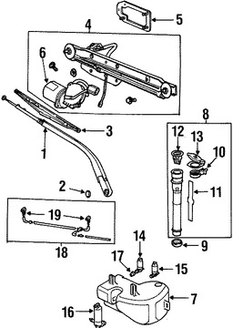 Foto de Depsito del lquido de limpia parabrisa Original para Land Rover Discovery 1999 2000 2001 2002 Marca LAND ROVER Nmero de Parte DMB102980