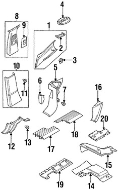 Foto de Clip de Panel de Moldura Pilar B Original para Land Rover Range Rover Marca LAND ROVER Nmero de Parte EYC000340