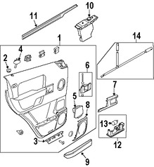 Foto de Manija interior de puerta Original para Land Rover Range Rover Marca LAND ROVER Nmero de Parte FRH000020