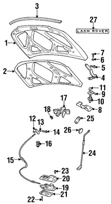 Foto de Bisagra del capo Original para Land Rover Freelander 2003 2004 2005 Marca LAND ROVER Nmero de Parte BKB490020