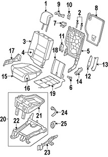 Foto de Bastidor de Asiento Original para Land Rover LR3 Land Rover Marca LAND ROVER Nmero de Parte HTA500220