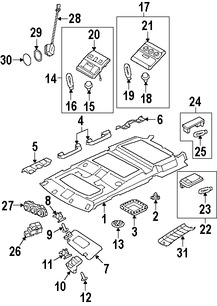 Foto de Luz de techo Original para Land Rover  Land Rover LR3 Marca LAND ROVER Nmero de Parte LR030725