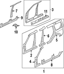 Foto de Refuerzo de Pilar B de Carroceria Original para Land Rover  Land Rover LR3 Marca LAND ROVER Nmero de Parte AME780280