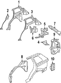 Foto de Refuerzo de Pilar B de Carroceria Original para Land Rover Range Rover Sport Marca LAND ROVER Nmero de Parte ALR791000