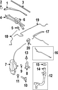 Foto de Depsito del lquido de limpia parabrisa Original para Land Rover LR2 Marca LAND ROVER Nmero de Parte LR002305