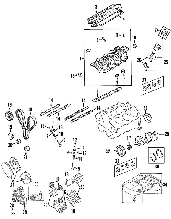 Foto de Cadena del Tiempo Original para Land Rover Freelander 2002 2003 2004 2005 Marca LAND ROVER Nmero de Parte LHN100420L