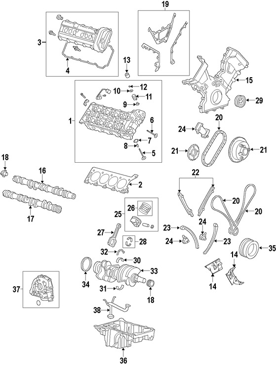 Foto de Juego Completo Empacaduras del Motor Original para Land Rover Range Rover Land Rover LR3 Land Rover Range Rover Sport Marca LAND ROVER Nmero de Parte LR006645