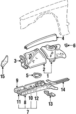 Foto de Protector del Guardafangos Original para Toyota Supra Lexus SC300 Lexus SC400 Marca LEXUS Nmero de Parte 5371224900