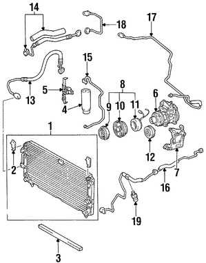 Foto de Manguera de succin Refrigerante Aire Acondicionad Original para Lexus LX450 1996 1997 Toyota Land Cruiser 1995 1996 1997 Marca LEXUS Nmero de Parte 8870460050