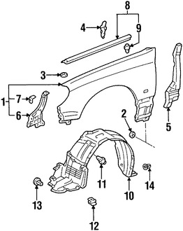 Foto de Enganche del protector de Guardafangos  Original para Toyota Lexus Scion Marca LEXUS Nmero de Parte 9046707166