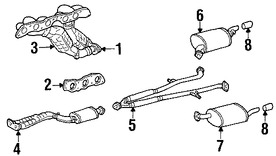 Foto de Tubo del escape Original para Lexus Toyota Scion Marca LEXUS Nmero de Parte 1740874080