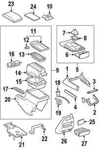 Foto de Consola Central Original para Toyota Land Cruiser Lexus LX470 Marca LEXUS Nmero de Parte 5808560020