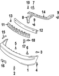 Foto de Tornillo de riel de soporte de cubierta parachoque Original para Toyota Solara Lexus RX300 Marca LEXUS Nmero de Parte 9010506228