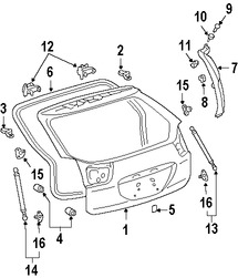 Foto de Soporte Elevacin Puerta Trasera Original para Lexus RX330 2004 2005 2006 Lexus RX350 2007 2008 2009 Marca LEXUS Nmero de Parte 6895009170