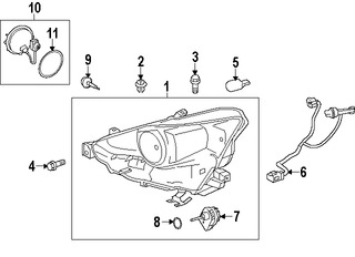 Foto de Portabombilla del Faro Original para Lexus IS250 Lexus IS350 Lexus IS200t Lexus IS300 Marca LEXUS Nmero de Parte 8112553720