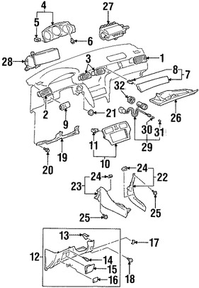 Foto de Cubierta de Panel de Instrumentos Original para Lexus ES300 Lexus ES330 Toyota Avalon Toyota Highlander Marca LEXUS Nmero de Parte 5553912130A0