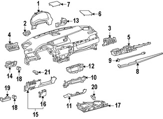 Foto de Cubierta de Panel de Instrumentos Original para Lexus ES300h 2016 2017 Lexus ES350 2016 2017 Marca LEXUS Nmero de Parte 5543433090E1