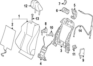 Foto de Manilla de Ajuste de Reclinacion Asiento Trasero Original para Lexus RC350 Lexus  Lexus RC F Marca LEXUS Nmero de Parte 7205324020C0