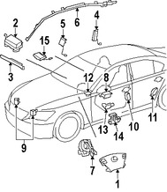 Foto de Sensor de impacto del Air Bag Original para Lexus LS460 Lexus ES350 Lexus LS600h Lexus IS F Marca LEXUS Nmero de Parte 8983133010