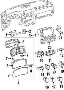 Foto de Interruptor Dimmer del tablero de instrumentos Original para Lexus LX570 Marca LEXUS Nmero de Parte 8411960150