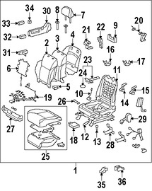 Foto de Almohadilla Calentadora de Asiento Original para Lexus LX570 Marca LEXUS Nmero de Parte 8751060300