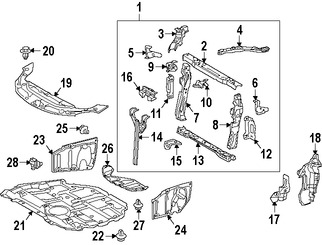 Foto de Guardasalpicaduras del soporte del radiador Original para Scion Toyota Lexus Marca LEXUS Nmero de Parte 5144412050