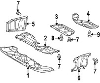 Foto de Guardasalpicaduras del soporte del radiador Original para Scion Toyota Lexus Marca LEXUS Nmero de Parte 5144312080