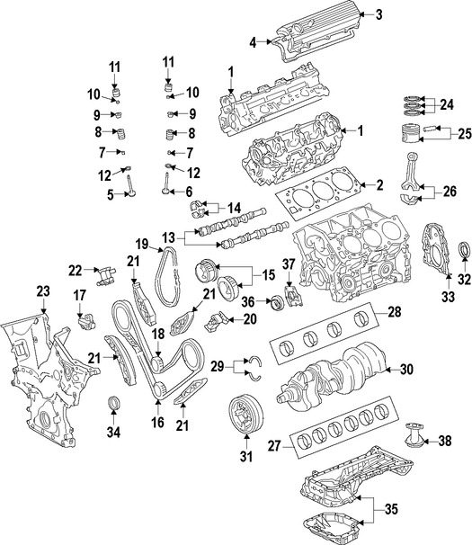 Foto de Rodamiento principal del Cigueal Original para Lexus Toyota Marca LEXUS Nmero de Parte 110710P060A1