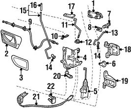 Foto de Bisagra de puerta Original para Mazda B2300 Mazda  Mazda B3000 Mazda B4000 Marca MAZDA Nmero de Parte 1F2058211