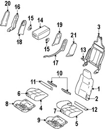 Foto de Panel lateral de Asiento Original para Mazda B2300 Mazda B3000 Mazda B4000 Marca MAZDA Nmero de Parte 1F708876200